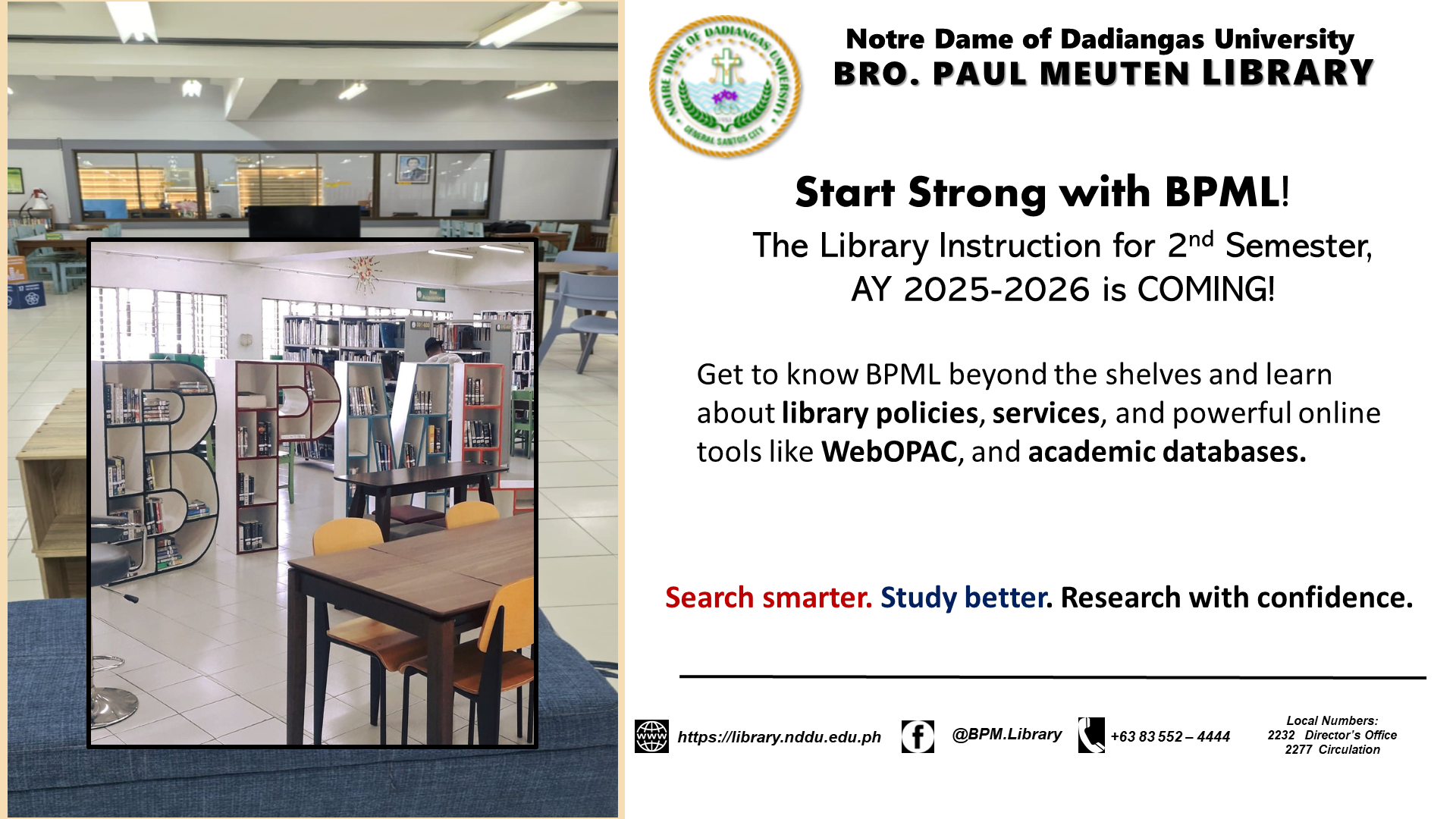 Library Instruction for Second Semester, AY 2025-2026